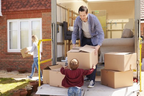 Moving team assessing safety before a relocation job