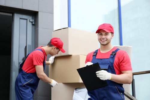 Removal team preparing for a flat move in Streatham