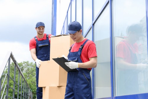 Moving boxes and household items prepared for a Streatham Movers service