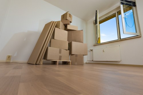 Removal team helping with a home move in Streatham near residential houses