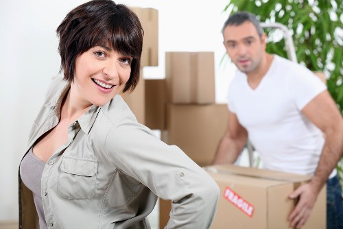 Removal van loading a home move in Streatham